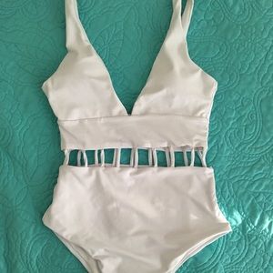 Shein White One-Piece Swimsuit
